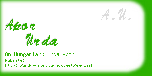 apor urda business card